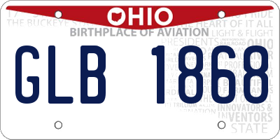 OH license plate GLB1868