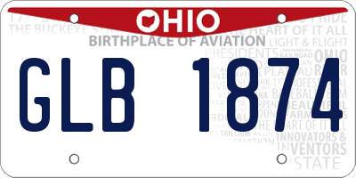 OH license plate GLB1874