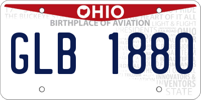 OH license plate GLB1880