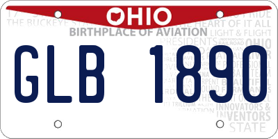OH license plate GLB1890
