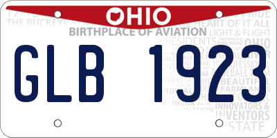 OH license plate GLB1923