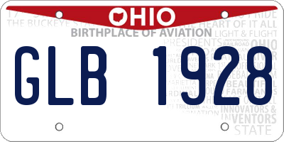 OH license plate GLB1928