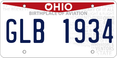 OH license plate GLB1934