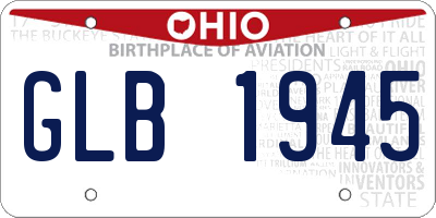 OH license plate GLB1945