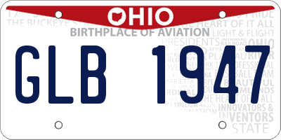OH license plate GLB1947