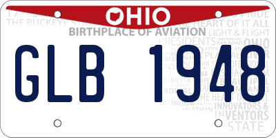 OH license plate GLB1948