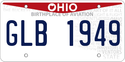 OH license plate GLB1949