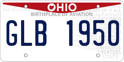 OH license plate GLB1950