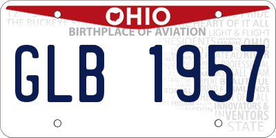 OH license plate GLB1957