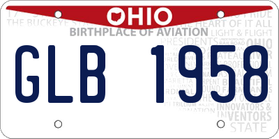 OH license plate GLB1958
