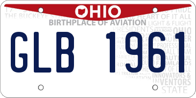 OH license plate GLB1961