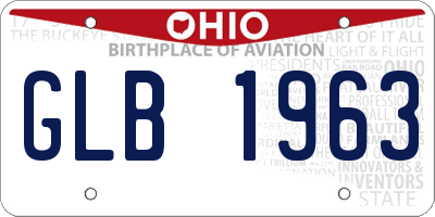 OH license plate GLB1963