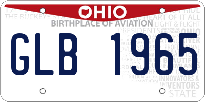OH license plate GLB1965