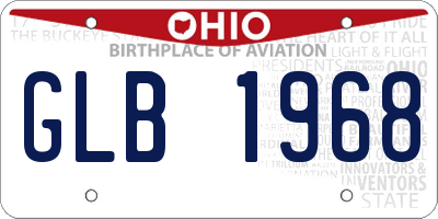OH license plate GLB1968
