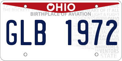 OH license plate GLB1972