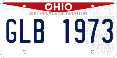 OH license plate GLB1973