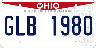 OH license plate GLB1980