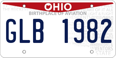 OH license plate GLB1982