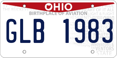 OH license plate GLB1983