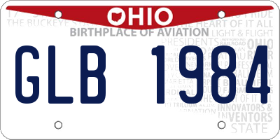 OH license plate GLB1984