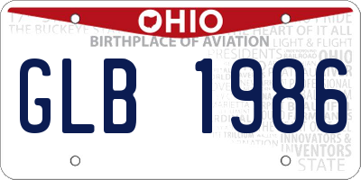 OH license plate GLB1986