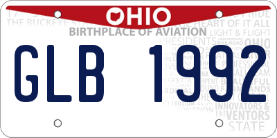 OH license plate GLB1992