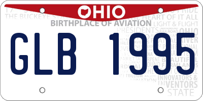 OH license plate GLB1995