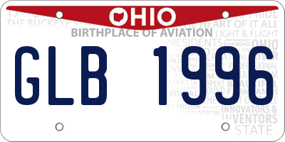 OH license plate GLB1996