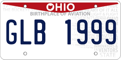 OH license plate GLB1999