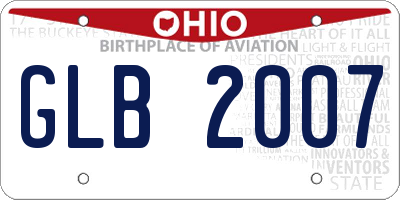 OH license plate GLB2007