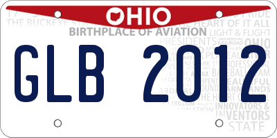 OH license plate GLB2012