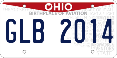 OH license plate GLB2014