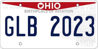 OH license plate GLB2023