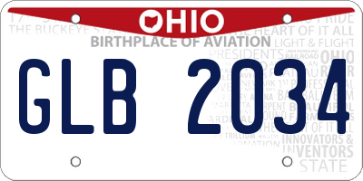 OH license plate GLB2034