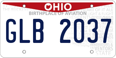 OH license plate GLB2037