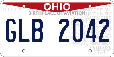 OH license plate GLB2042