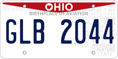 OH license plate GLB2044