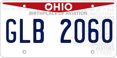 OH license plate GLB2060