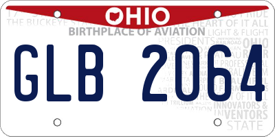 OH license plate GLB2064