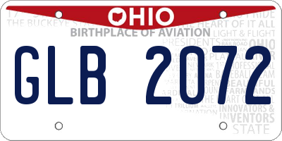 OH license plate GLB2072