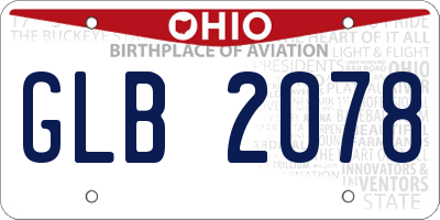 OH license plate GLB2078