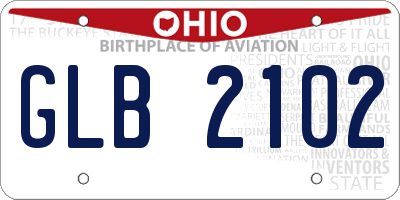 OH license plate GLB2102
