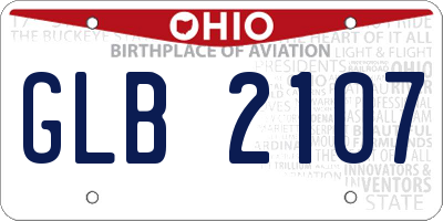 OH license plate GLB2107