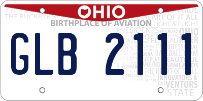OH license plate GLB2111