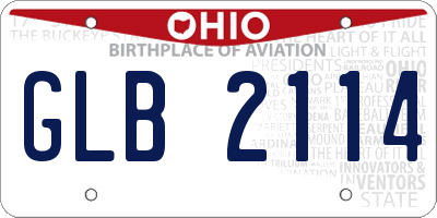 OH license plate GLB2114
