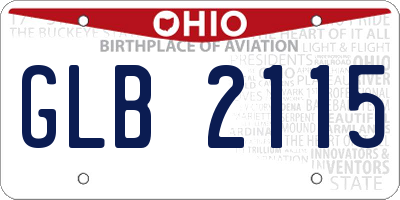 OH license plate GLB2115