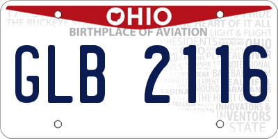 OH license plate GLB2116