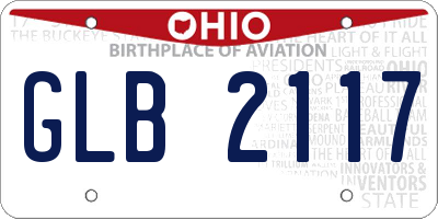 OH license plate GLB2117