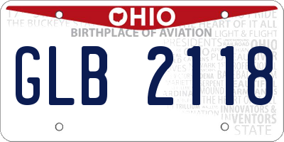 OH license plate GLB2118