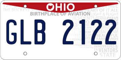 OH license plate GLB2122